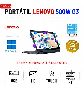 LENOVO 500W G3 | 11.6" TOUCH HD | INTEL N6000 = I5-6200U | 8GB RAM | SSD | OFERTA DE OFFICE 2021