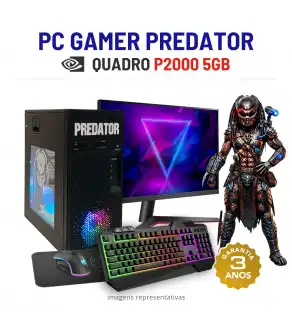 CONJUNTO GAMER PREDATOR | QUADRO P2000-5GB | i7-8700 | 16GB RAM | 240GB SSD COM MONITOR + ACESSORIOS CONJUNTO GAMER PREDATOR | QUADRO P2000-5GB | i7-8700 | 16GB RAM | 240GB SSD COM MONITOR + ACESSORIOS