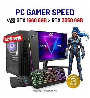 CONJUNTO GAMER SPEED SEMI-NOVO | GTX1660-6GB SUPERIOR A RTX3050-6GB | i5-8400 | 16GB RAM | SSD + HDD COM MONITOR + ACESSORIOS CONJUNTO GAMER SPEED SEMI-NOVO | GTX1660-6GB SUPERIOR A RTX3050-6GB | i5-8400 | 16GB RAM | SSD + HDD COM MONITOR + ACESSORIOS