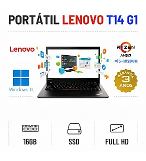 LENOVO THINKPAD T14 G1 | 14" FULLHD | RYZEN 5 PRO 4650U=i5-10200H | 16GB RAM | 480GB SSD